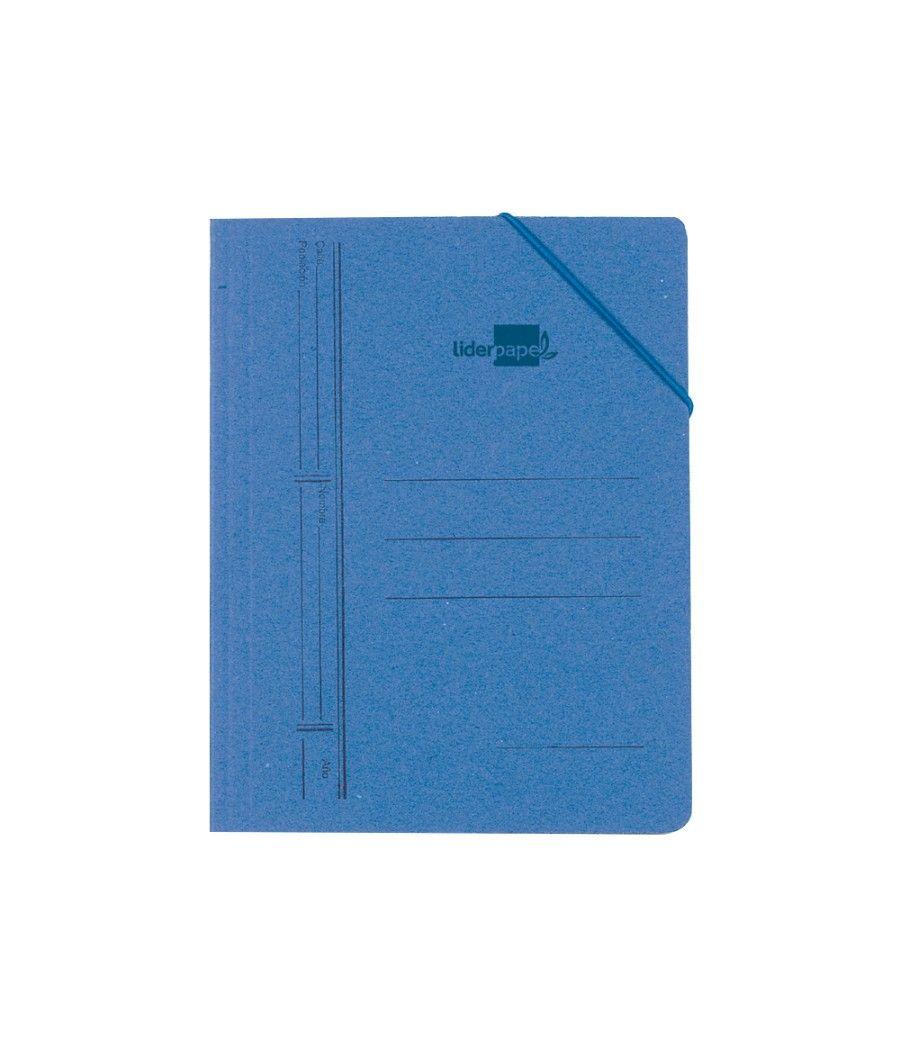 Carpeta liderpapel gomas folio bolsa cartón pintado azul - Imagen 1