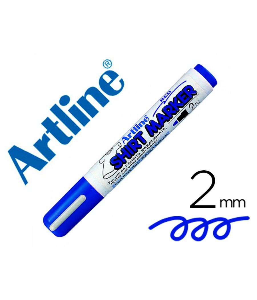 Rotulador artline camiseta ekt-2 azul punta redonda 2 mm para uso en camisetas - Imagen 1