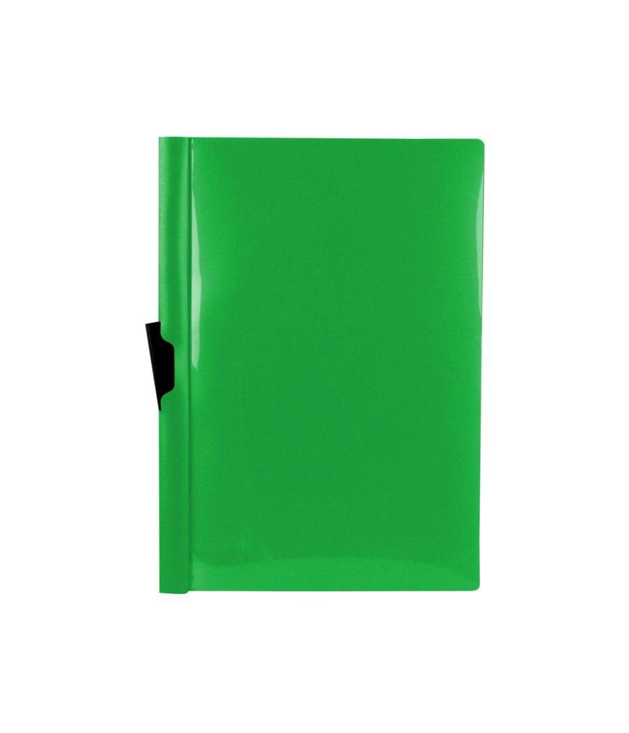 Carpeta liderpapel dossier pinza lateral polipropileno din a4 verde translucido 60 hojas pinza deslizante - Imagen 1