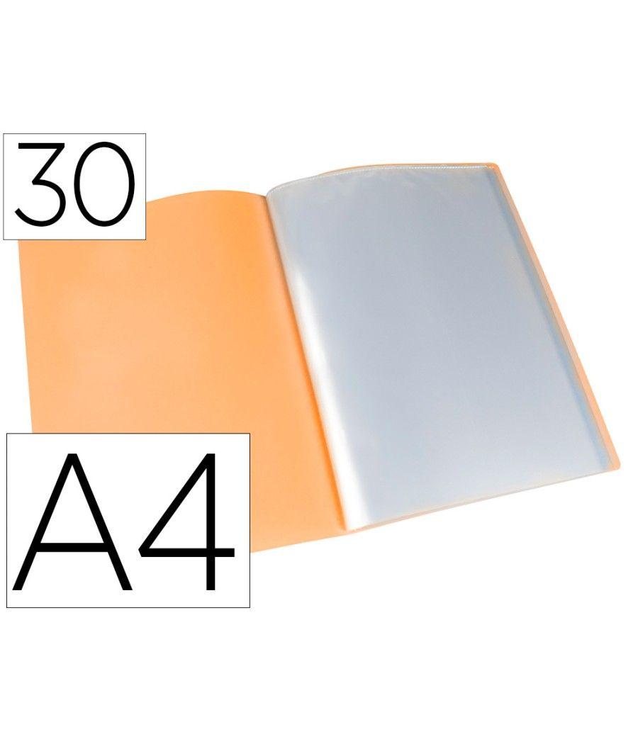 Carpeta liderpapel escaparate 30 fundas polipropileno din a4 naranja flúor opaco - Imagen 1