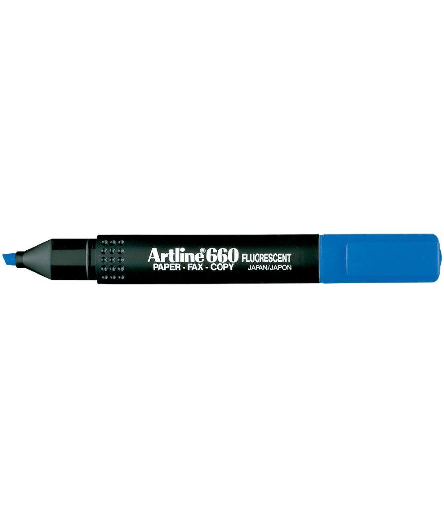 Rotulador artline fluorescente ek-660 azul -punta biselada - Imagen 1