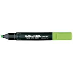 Rotulador artline fluorescente ek-660 verde -punta biselada - Imagen 1