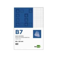 Bloc notas liderpapel cuadro 4mm b7 80 hojas 60g/m2 perforado - Imagen 1