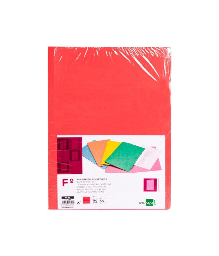 Subcarpeta liderpapel folio rojo pastel 180g/m2 - Imagen 1