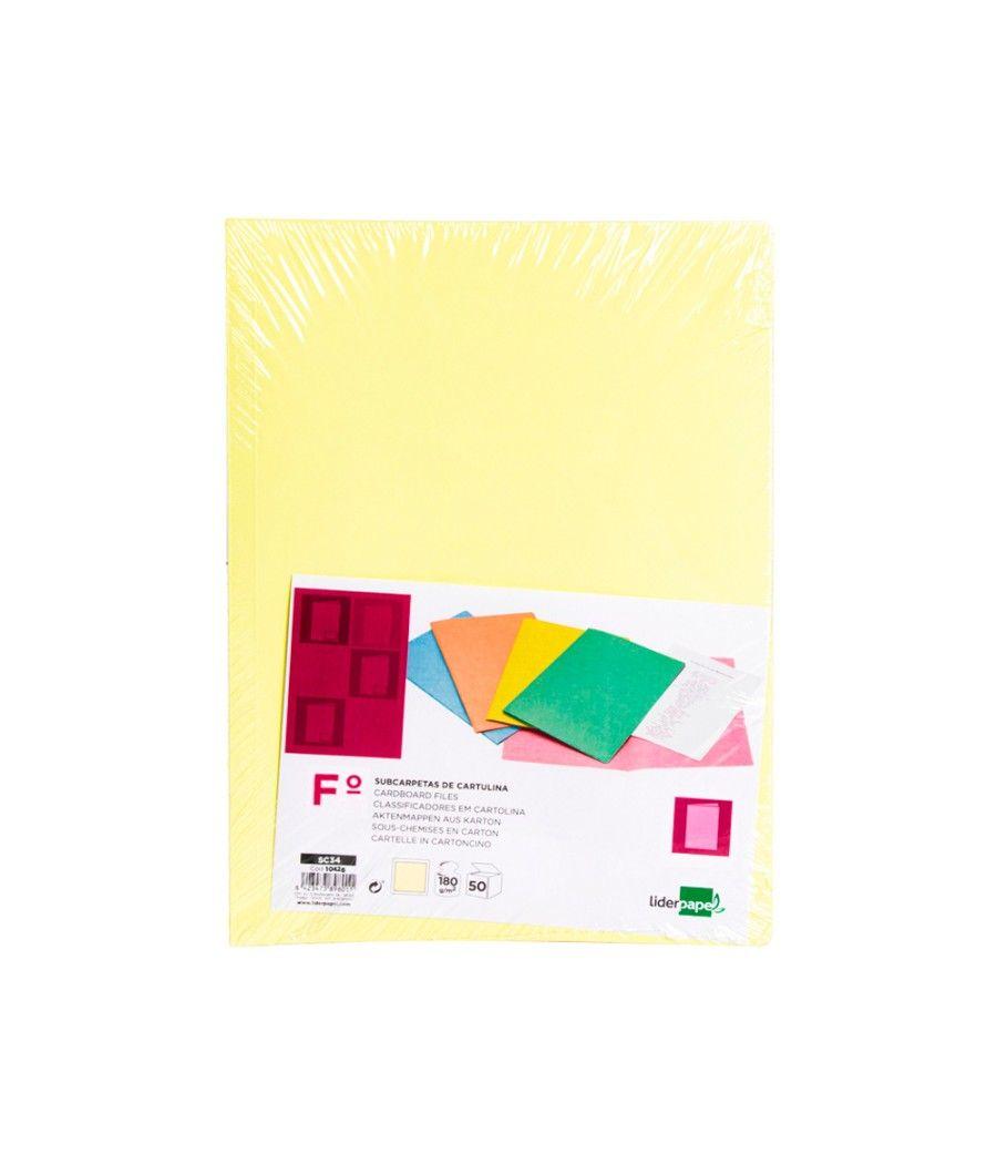 Subcarpeta liderpapel folio amarillo pastel 180g/m2 - Imagen 1