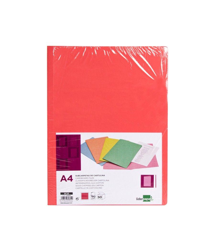 Subcarpeta liderpapel a4 rojo pastel 180g/m2 - Imagen 1