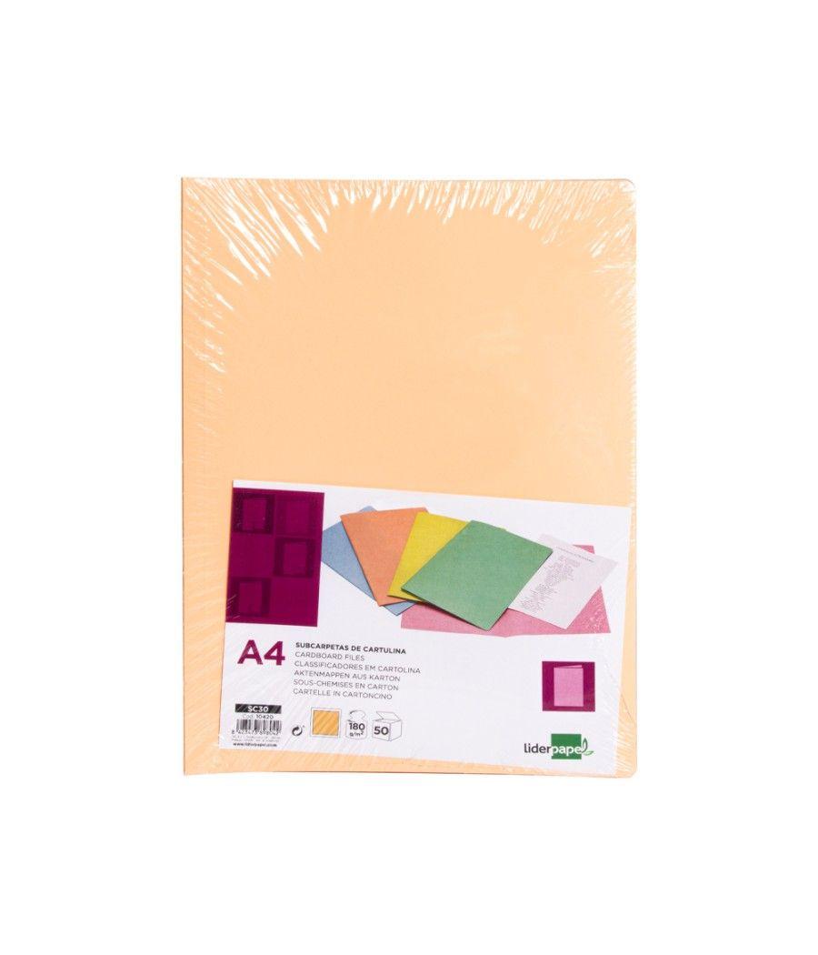 Subcarpeta liderpapel a4 naranja pastel 180g/m2 - Imagen 1