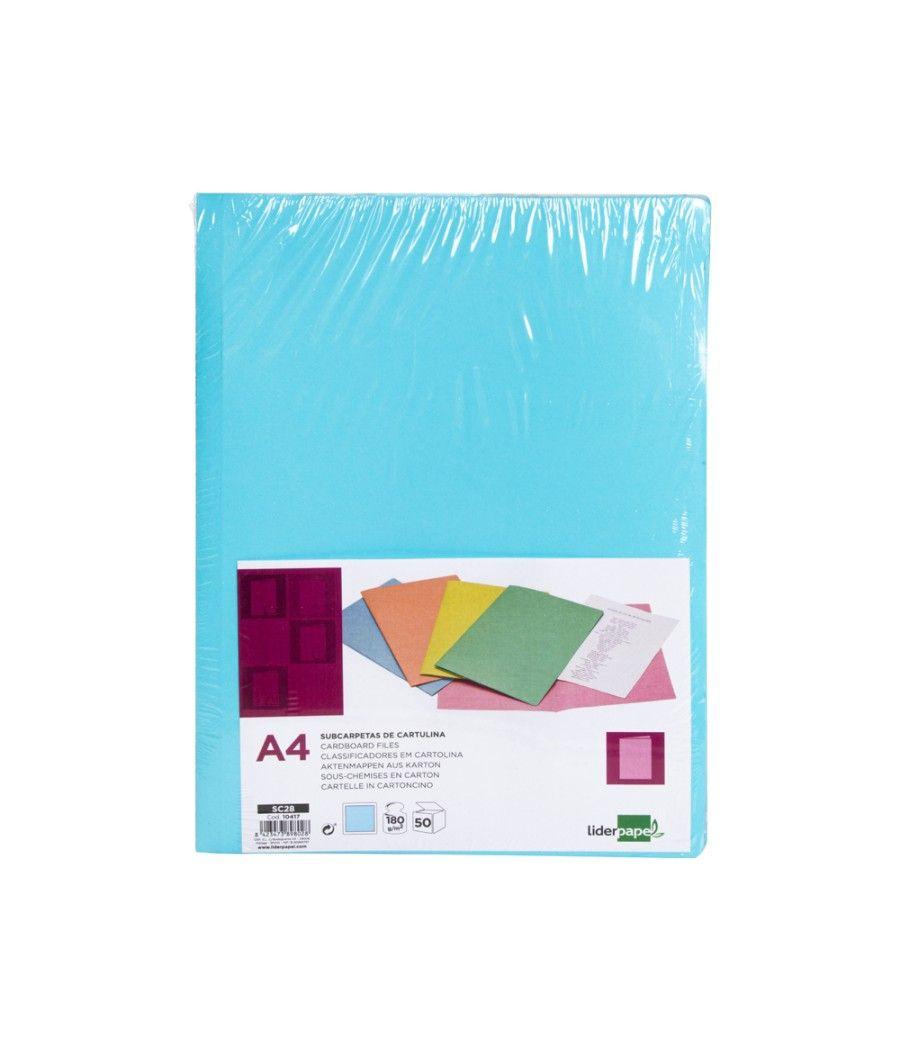 Subcarpeta liderpapel a4 azul pastel 180g/m2 - Imagen 1