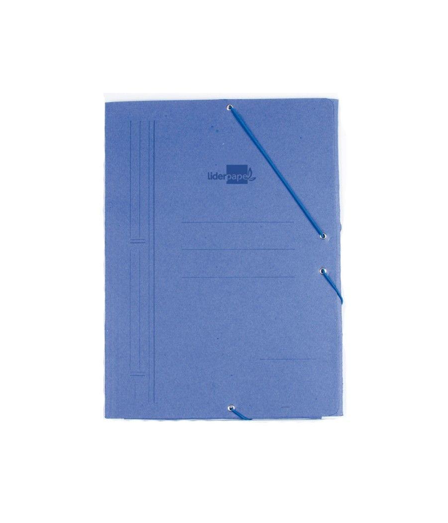 Carpeta liderpapel gomas octavo bolsa cartón compacto azul - Imagen 1