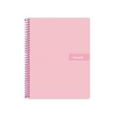 Cuaderno espiral liderpapel a4 micro crafty tapa forrada 120h 90 gr cuadro 5 mm 5 bandas 4 colores color rosa - Imagen 1