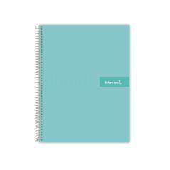 Cuaderno espiral liderpapel a4 micro crafty tapa forrada 120h 90gr cuadro 5mm 5 bandas 4 taladros color turquesa - Imagen 1