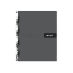 Cuaderno espiral liderpapel a4 micro crafty tapa forrada 120h 90 gr cuadro 5 mm 5 bandas 4 colores color negro - Imagen 1