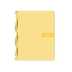 Cuaderno espiral liderpapel a4 micro crafty tapa forrada 120h 90gr cuadro 5mm 5 bandas 4 taladros color amarillo - Imagen 1