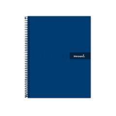 Cuaderno espiral liderpapel a4 micro crafty tapa forrada 120h 90 gr cuadro 5 mm 5 bandas 4 colores color azul - Imagen 1