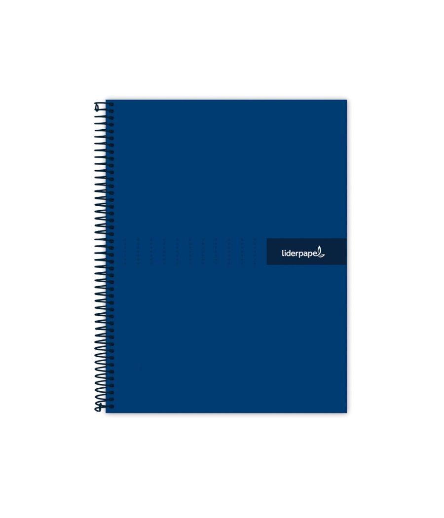 Cuaderno espiral liderpapel a4 micro crafty tapa forrada 120h 90 gr cuadro 5 mm 5 bandas 4 colores color azul - Imagen 1