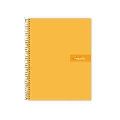 Cuaderno espiral liderpapel a4 micro crafty tapa forrada 120h 90 gr cuadro 5 mm 5 bandas 4 colores color naranja - Imagen 1