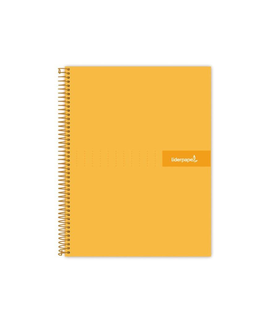 Cuaderno espiral liderpapel a4 micro crafty tapa forrada 120h 90 gr cuadro 5 mm 5 bandas 4 colores color naranja - Imagen 1