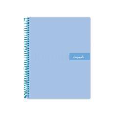 Cuaderno espiral liderpapel a4 micro crafty tapa forrada 120h 90 gr cuadro 5 mm 5 bandas 4 colores celeste - Imagen 1