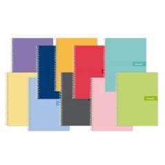 Cuaderno espiral liderpapel a4 crafty tapa forrada 80h 90 gr rayado horizontal con margen colores surtidos - Imagen 1