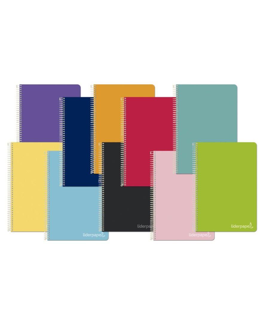 Cuaderno espiral liderpapel folio witty tapa dura 80h 75gr pauta 3,5mm con margen colores surtidos - Imagen 1