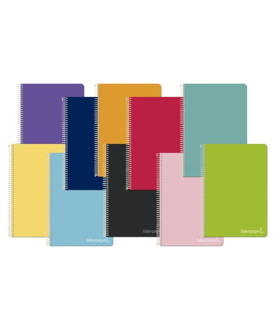 Cuaderno espiral liderpapel folio witty tapa dura 80h 75gr rayado horizontal 8mm con margen colores surtidos - Imagen 1