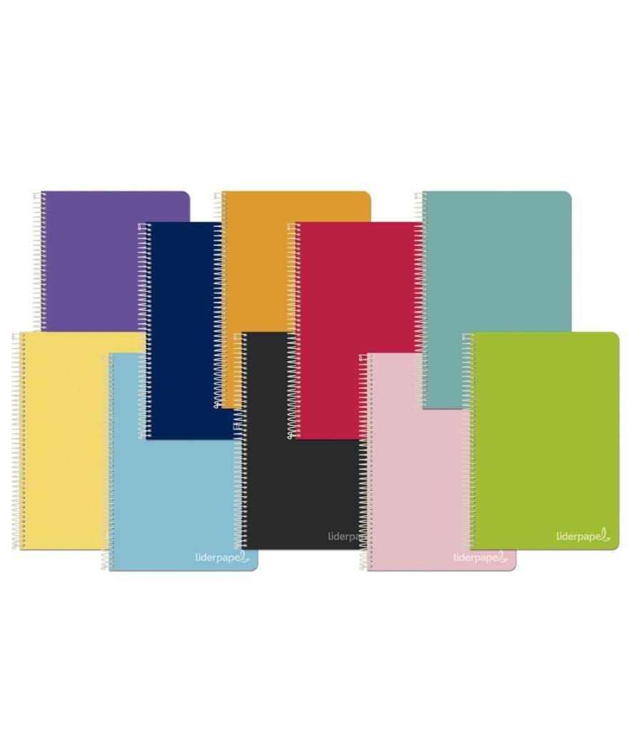 Cuaderno espiral liderpapel folio witty tapa dura 80h 75gr cuadro 8mm con margen colores surtidos - Imagen 1