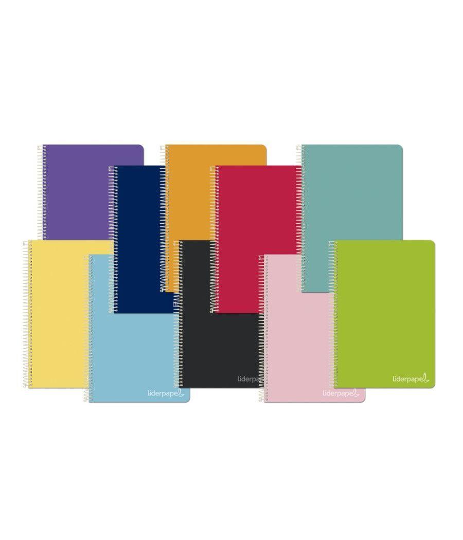 Cuaderno espiral liderpapel folio witty tapa dura 80h 75gr cuadro 6mm con margen colores surtidos - Imagen 1