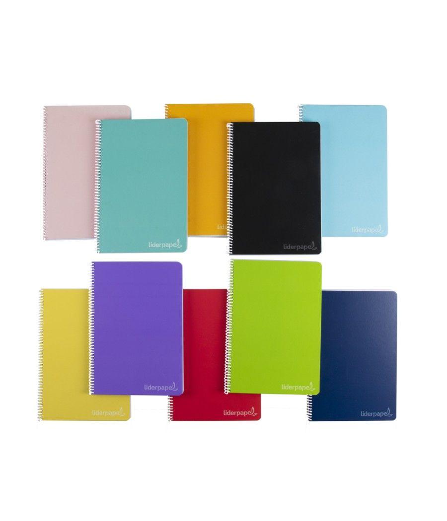 Cuaderno espiral liderpapel folio witty tapa dura 80h 75gr cuadro 5mm con margen colores surtidos - Imagen 1