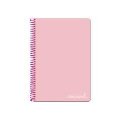 Cuaderno espiral liderpapel folio witty tapa dura 80h 75gr cuadro 4mm con margen color rosa - Imagen 1