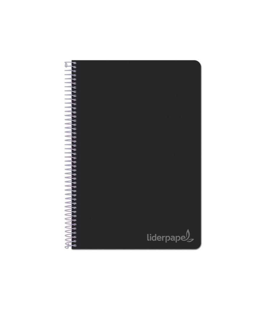 Cuaderno espiral liderpapel folio witty tapa dura 80h 75gr cuadro 4mm con margen color negro - Imagen 1