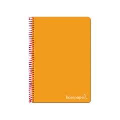 Cuaderno espiral liderpapel folio witty tapa dura 80h 75gr cuadro 4mm con margen color naranja - Imagen 1