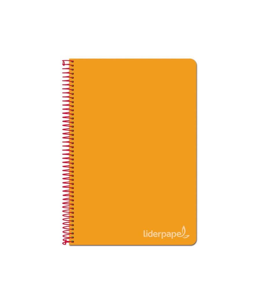 Cuaderno espiral liderpapel folio witty tapa dura 80h 75gr cuadro 4mm con margen color naranja - Imagen 1