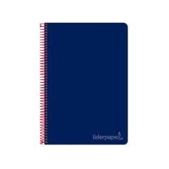 Cuaderno espiral liderpapel folio witty tapa dura 80h 75gr cuadro 4mm con margen color azul marino - Imagen 1