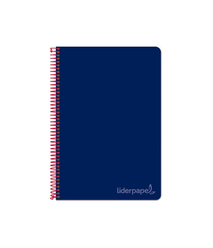 Cuaderno espiral liderpapel folio witty tapa dura 80h 75gr cuadro 4mm con margen color azul marino - Imagen 1