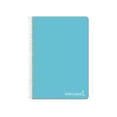 Cuaderno espiral liderpapel folio witty tapa dura 80h 75gr cuadro 4mm con margen color celeste - Imagen 1