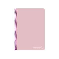 Cuaderno espiral liderpapel cuarto witty tapa dura 80h 75gr cuadro 4mm con margen color rosa - Imagen 1