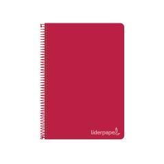 Cuaderno espiral liderpapel cuarto witty tapa dura 80h 75gr cuadro 4mm con margen color rojo - Imagen 1