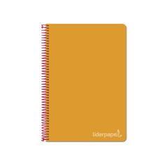 Cuaderno espiral liderpapel cuarto witty tapa dura 80h 75gr cuadro 4mm con margen color naranja - Imagen 1