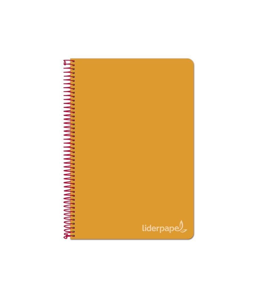 Cuaderno espiral liderpapel cuarto witty tapa dura 80h 75gr cuadro 4mm con margen color naranja - Imagen 1