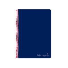 Cuaderno espiral liderpapel cuarto witty tapa dura 80h 75gr cuadro 4mm con margen color azul marino - Imagen 1