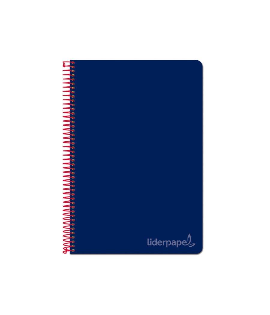 Cuaderno espiral liderpapel cuarto witty tapa dura 80h 75gr cuadro 4mm con margen color azul marino - Imagen 1