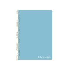 Cuaderno espiral liderpapel cuarto witty tapa dura 80h 75gr cuadro 4mm con margen color celeste - Imagen 1