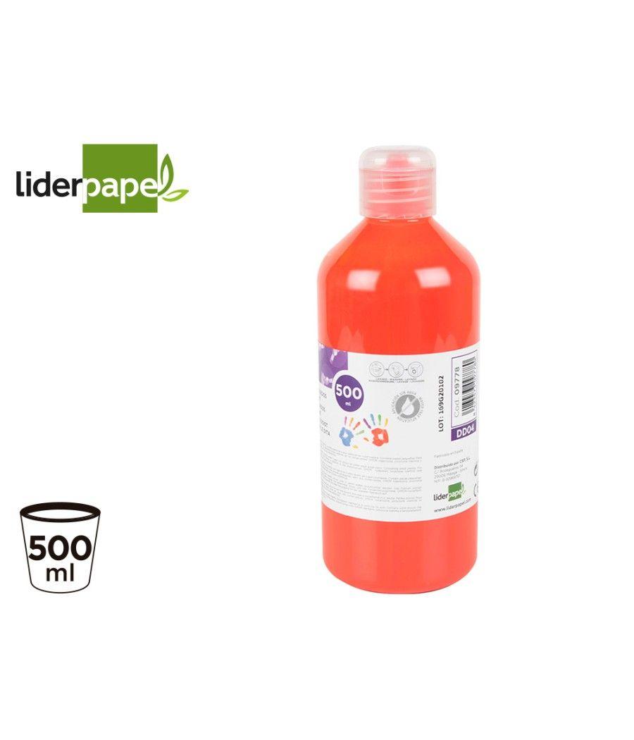 Pintura dedos liderpapel botella de 500 ml rojo - Imagen 1