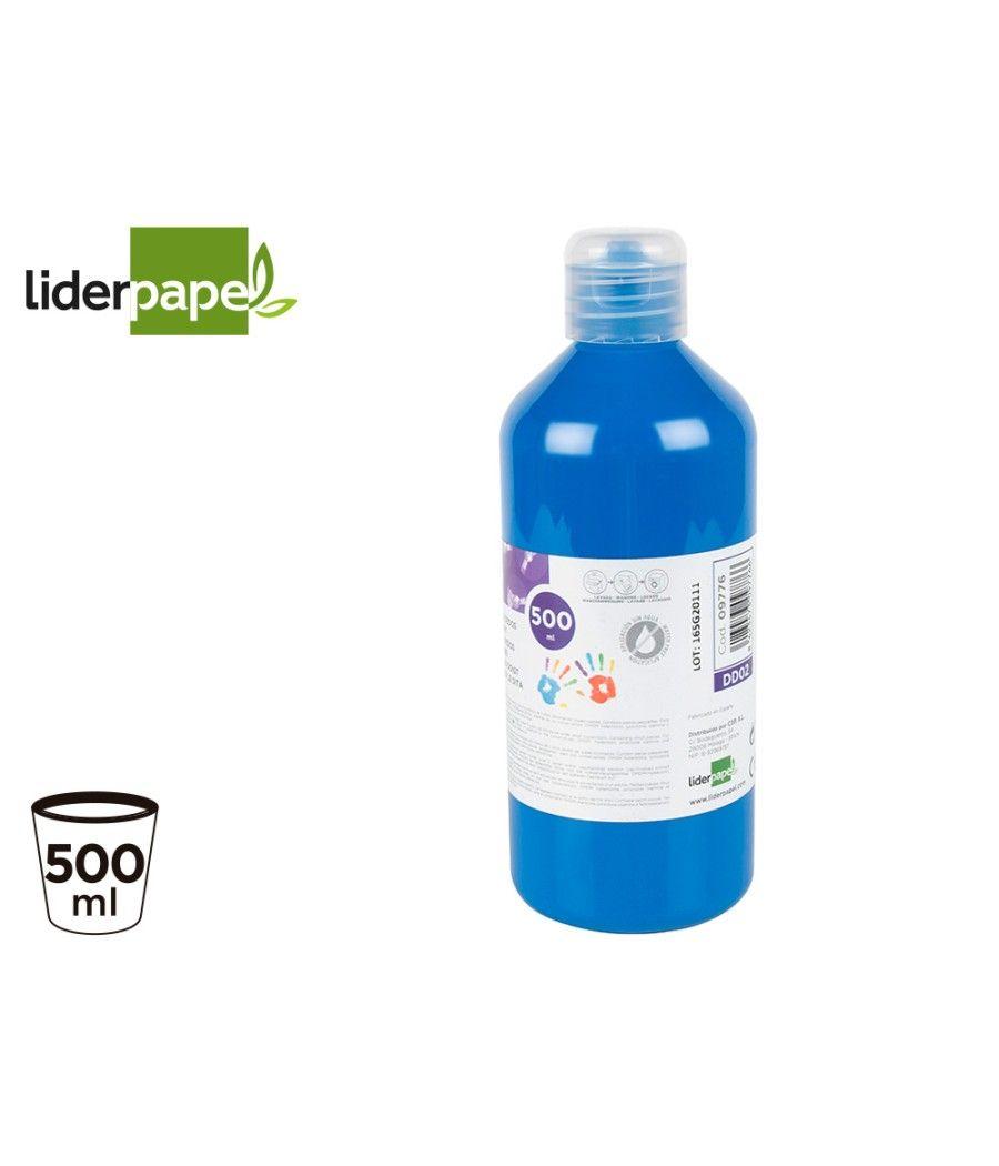 Pintura dedos liderpapel botella de 500 ml azul - Imagen 1