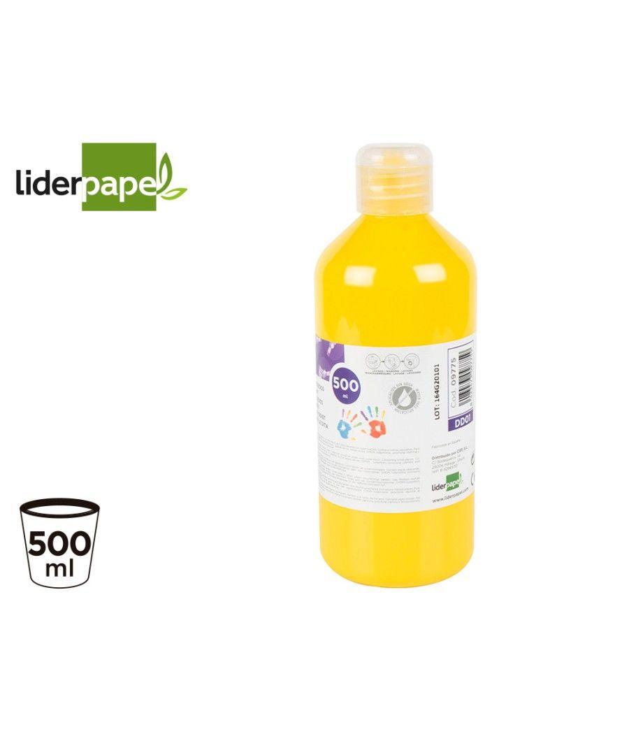 Pintura dedos liderpapel botella de 500 ml amarillo - Imagen 1