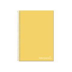 Cuaderno espiral liderpapel a4 micro jolly tapa forrada 140h 75 gr cuadro 5mm 5 bandas4 taladros color amarillo - Imagen 1