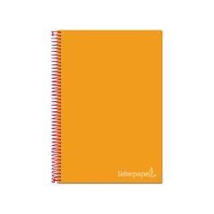 Cuaderno espiral liderpapel a4 micro jolly tapa forrada 140h 75 gr cuadro 5mm 5 bandas4 taladros color naranja - Imagen 1