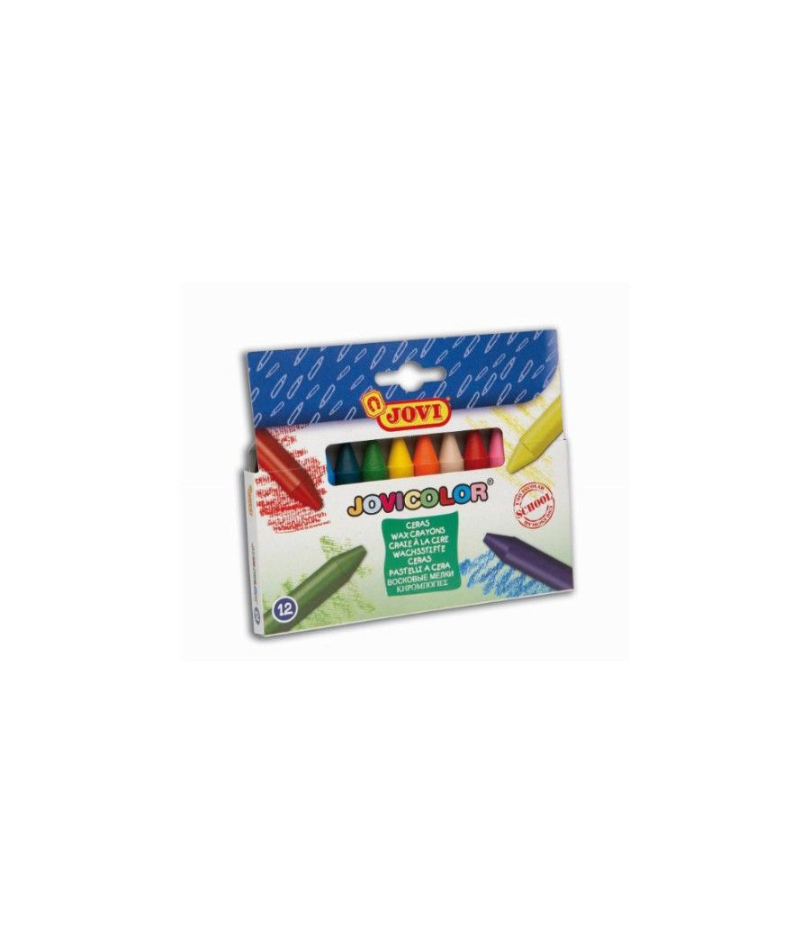 Lápices cera jovicolor caja de 12 colores - Imagen 1
