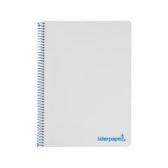 Cuaderno espiral liderpapel a5 micro wonder tapa plástico 120h 90g cuadro 5mm 5 bandas 6 taladros color gris - Imagen 1