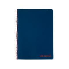 Cuaderno espiral liderpapel a4 wonder tapa plástico 80h 90gr cuadro 4mm con margen color azul marino - Imagen 1